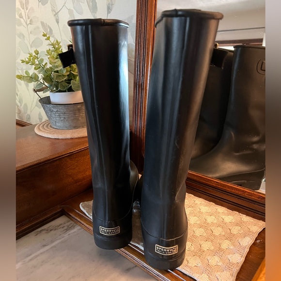 SPERRY Top-Sider Classic‎ Pelican lll Waterproof Rain Boots Black Gold Wms Sz 10 - Picture 4 of 7